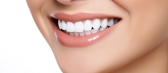 Obraz premium Mirror reflects healthy dental and confident smile