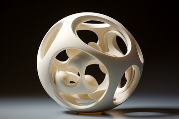 Spherical plaything of white color. Generative AI