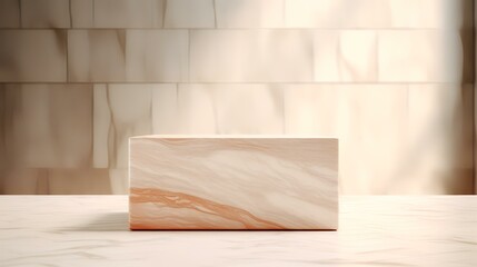 Blank space luxury brown wood box block square