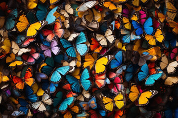Butterfly multicolored background. Multicolored butterflies.