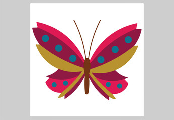unique and colorful butterfly design vector