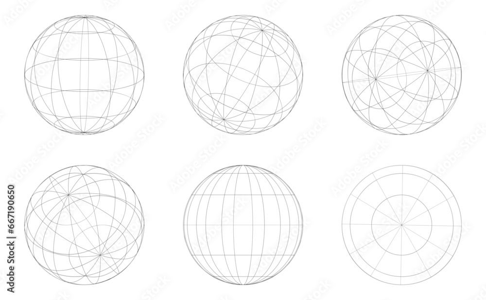 Aufkleber geometric shape of sphere 3d design in technology style. abstract circle vector illustration.