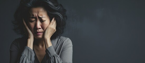 Distraught Asian woman in her forties