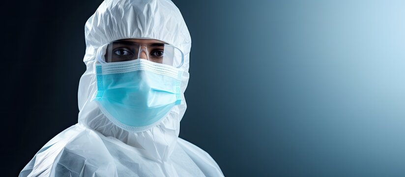 Doctor wearing PPE with N95 or ffp3 mask for fighting COVID 19