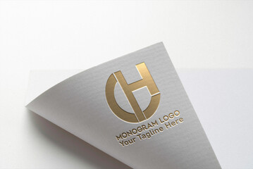 Monogram, Latter, Luxury, royal white cover mockup logo design