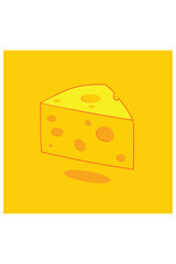 Free vector cheese isolated cartoon art illustration