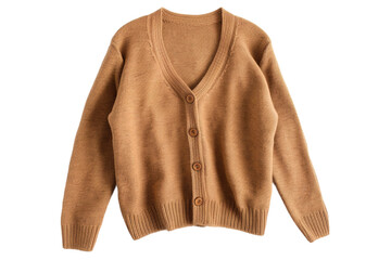 Knitted cardigan in brown color