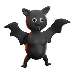Halloween scary bat icon 3d rendering on isolated background