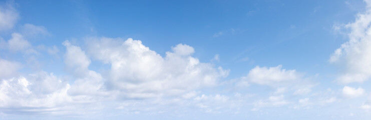 panoramic blue sky with white clouds