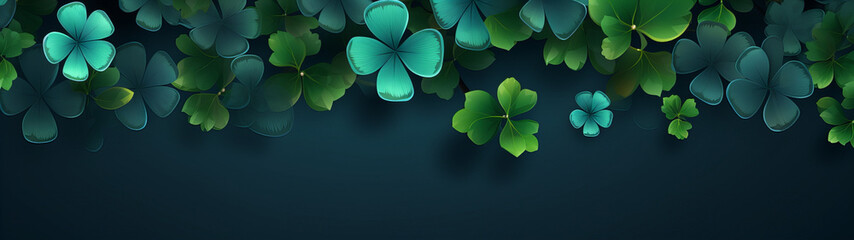 abstract banner, lucky charm clover - obrazy, fototapety, plakaty
