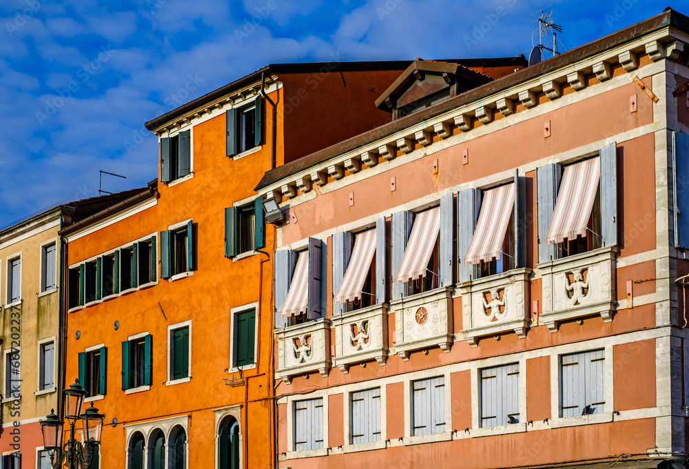 Poster famous old town of chioggia in italy