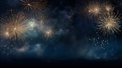 sylvester, fireworks in the night sky