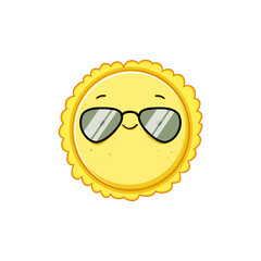 poster sun character cartoon. comic face, doodle groovy, graphic yellow poster sun character sign. isolated symbol vector illustration