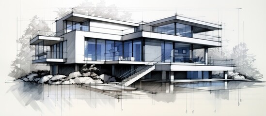 Contemporary architectural exterior with an abstract design
