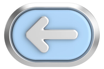 Previous button. Back button. 3D illustration.