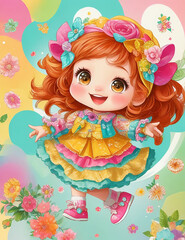 Fototapeta premium girl with flowers