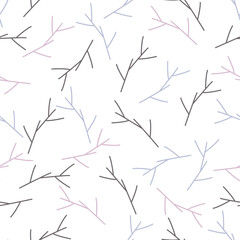 pattern with twigs nature doodle simple vector