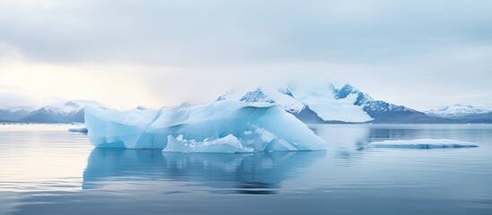 Iceberg filled Glacier Lagoon J kulsarlon for swimming