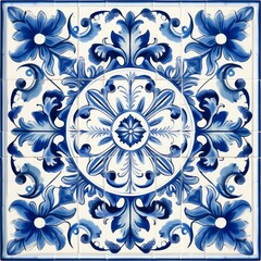Pattern of azulejos tiles. Illustration style