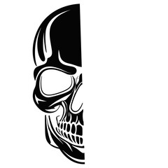 Half skull svg silhouette