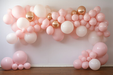 Fototapeta na wymiar Versatile Balloon Garland For Weddings, Birthdays, And Baby Showers