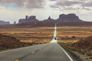 Epic Desert Highway - Driving South on US Highway 163, towards Monument Valley, near the...