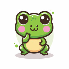 vector cute frog cartoon style