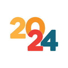 Happy new year 2024 design,2024,2024 typography logo design concept.