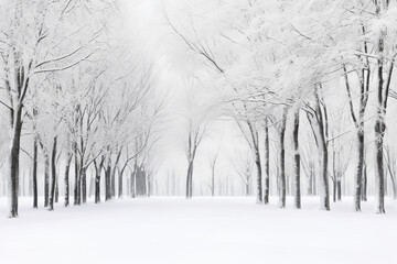 a row of trees that are covered in snow, snow landscape background, winter