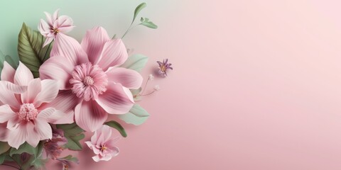 Fototapeta na wymiar Beautiful abstract pink and green floral design background. beautiful Generative AI AIG32