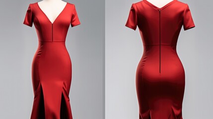 Red dress isolated on gray background. - Powered by Adobe