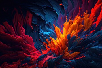 Abstract colorful swirl of paint vivid background