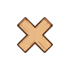 Obraz premium arrow wooden button cartoon. circle frame, panel gui, round mobile arrow wooden button sign. isolated symbol vector illustration