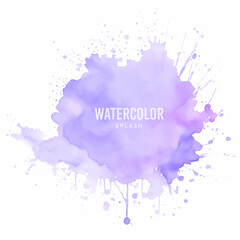Abstract watercolor background with splashes, Purple watercolor