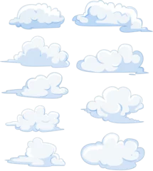 Foto op Canvas cloud set cartoon. cloudy nature, weather space, atmosphere summer cloud sign. isolated symbol vector illustration © PikePicture