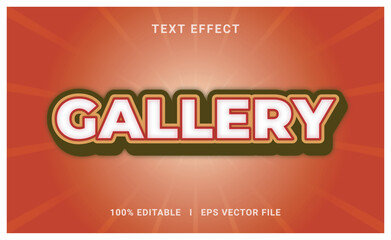 Vector gallery 3d editable text effect premium vector for illustrator