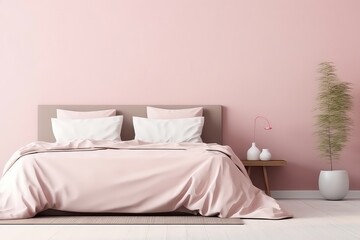Powder Pink Interior Design With Pink Bedsheets