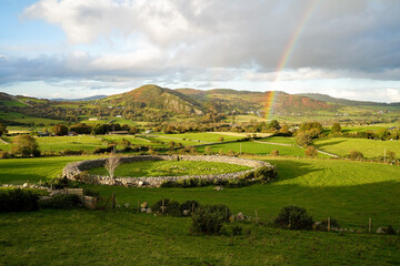 Drumena Cashel in County Down, Northern Ireland. An ancient walled fortified homestead of the early...