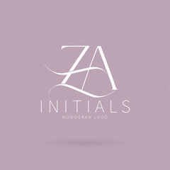 Typography Initial Letter Brand Logo, ZA Initial, ZA logo, ZA letter