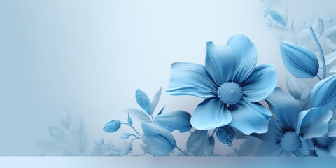Beautiful abstract blue floral design background. beautiful Generative AI AIG32
