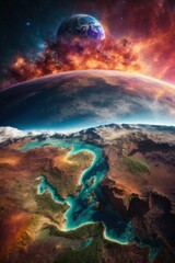 Fototapeta premium sunrise over the earth