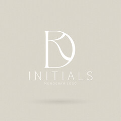 Typography Initial Letter Brand Logo, DR Initial, DR logo, DR letter