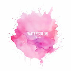 Abstract watercolor background with splashes, Pink splashes watercolor