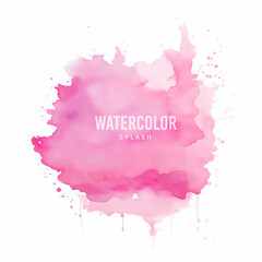 Pink paint splashes watercolor