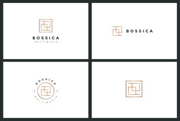 Minimalistic line logo design template collection. Simple line logo set vector bundle.