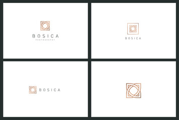 Minimalistic line logo design template collection. Simple line logo set vector bundle.