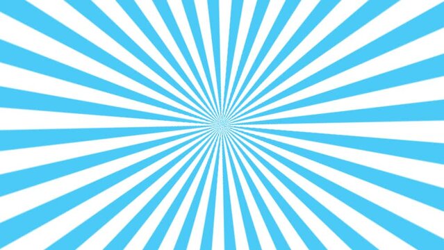 Animated Spiral Cartoon Backgrounds. Sunburst vintage rays with blue background