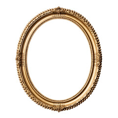 antique gold frame, with decorative elements and ovel shape