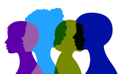 Parents and children. Drawing of a human silhouette.
Family, adolescent psychology, family relations between relatives.