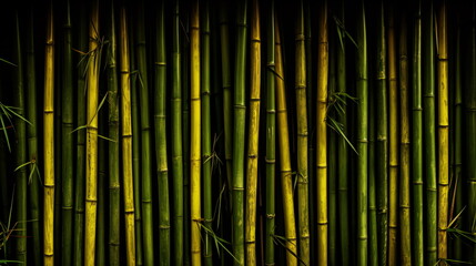 bamboo background, in the style of dark yellow and dark emerald  nature-based patterns